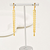 Fashionable Retro Brass Leaf Tassel Hoop Earrings LS-NP2423-3