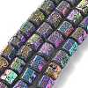 Electroplated Natural Lava Rock Beads Strands G-A251-A01-01A-2