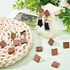 SUNNYCLUE 15 Pairs Walnut Wood Rhombus Stud Earring Findings EJEW-SC0001-30-4