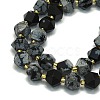 Natural Snowflake Obsidian Beads Strands G-I376-A04-01-3