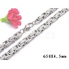 Non-Tarnish 201 Stainless Steel Byzantine Chain Necklaces NJEW-V0313-05-1