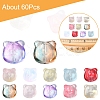60Pcs Transparent Spray Paint Glass Beads GLAA-FS0002-10-5