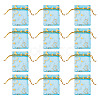 50Pcs Heart Printed Organza Bags OP-TADJ0001-01A-2