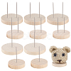 12Pcs 4 Styles Flat Round Wooden Doll Stands Display Holder DIY-GA0007-28-1