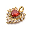 Brass Micro Pave Cubic Zirconia Pendants KK-V009-26G-02-2
