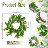2Pcs Cloth Artificial Leaf Candle Rings Wreath AJEW-SP0004-47B-2