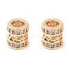 Brass Micro Pave Clear Cubic Zirconia Beads KK-U028-21G-2