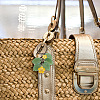 Flower Leaf Alloy Enamel & Glass Pendant Keychain KEYC-AB00014-6