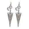 Brass Micro Pave Clear Cubic Zirconia Pendants KK-CBAD9DF-08P-1