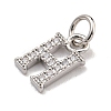 Initial Letter Brass with Cubic Zirconia Charms KK-Q814-26H-P-2