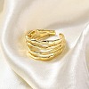 Rack Plating Brass Cuff Finger Rings for Women RJEW-M028-23G-5