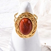 Oval Natural Red Jasper Finger Rings RJEW-M063-01G-08-4