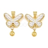 Brass Micro Clear Cubic Zirconia Peg Bails Pin Pendants KK-CBA6A75-51B-G-1
