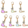20Pcs Alloy K5 Glass Bird Pendant Decorations HJEW-YW00257-1