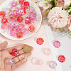 60Pcs 4 Colors UV Plating Acrylic Bead Caps PACR-PA0001-12A-3