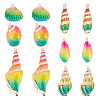 12Pcs 6 Styles Electroplated Natural Mixed Shell Big Pendants SSHEL-GA0001-06-1