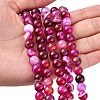 Natural Striped Agate/Banded Agate Bead Strands X-G-K166-13-8mm-03-4