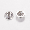 Brass Micro Pave Cubic Zirconia Bead Cap ZIRC-G122-51P-RS-1