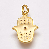 Brass Micro Pave Cubic Zirconia Pendants X-ZIRC-G099-39G-2
