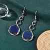 Hexagon Natural Lapis Lazuli Dangle Earrings EJEW-K298-01P-04-1