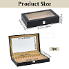 Black PU Leather Pen Organizer Boxes with Clear Glass Visible Window Lid CON-WH0107-129A-2