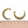 Tibetan Style Alloy Hollow Moon  2-Loop Link Pendants LS-TIBEP-5312-AG-LF-4