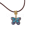 Alloy Enamel Butterfly Pendant Necklaces NJEW-JN04580-03-1