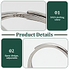 1Pc Rhodium Plated 925 Sterling Silver Adjustable Ring Components FIND-PH0023-51-4