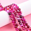 Natural Striped Agate/Banded Agate Bead Strands G-K166-13-8mm-03-6