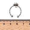 Teardrop 304 Stainless Steel Adjustable Cuff Ring Components STAS-H237-02B-P-2