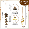 4Pcs 2 Style Iron Bell Pendant Decorations HJEW-OC0001-16-2