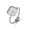 304 Stainless Steel Open Cuff Ring Components STAS-S134-01P-E02-1