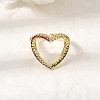 Brass Micro Pave Cubic Zirconia Open Cuff Rings RJEW-P186-04G-2