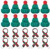 12Pcs Woolen Crochet Mini Hat with Pom Pom Ball with 12Pcs Mini Knitting Wool Yarn Scarf with 1Pc Rectangle Plastic Bags AJEW-SC0003-46B-1