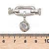 Flat Round Brass Micro Pave Cubic Zirconia Fold Over Clasps KK-U059-62P-3