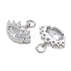 Brass Micro Pave Clear Cubic Zirconia Pendants CU-CBA280C-07P-2