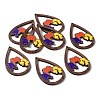 Halloween Theme Single Face Printed Aspen Wood Big Pendants WOOD-G015-04C-1