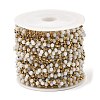 Rondelle Glass Beaded Link Chains CHS-G028-07G-01-3