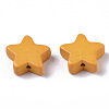 Painted Natural Wood Beads WOOD-R265-09-2