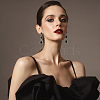 3 Pairs 3 Colors Glass Teardrop Dangle Stud Earrings with Rhinestone EJEW-AN0003-98-5