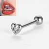 316L Surgical Stainless Steel Micro Pave Clear Cubic Zirconia Tongue Rings FS-WG6EDE0-01-2