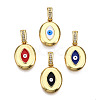 Brass Micro Pave Clear Cubic Zirconia Pendants KK-N227-141-1