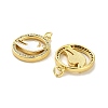Brass Micro Pave Clear Cubic Zirconia Pendants KK-K365-01G-01-2