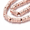 Electroplated Natural Lava Rock Beads Strands G-T114-63RG-3