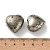 Natural Pyrite and Quartz Heart Palm Stones G-Z122-02-3