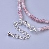 Natural Strawberry Quartz Beaded Necklaces NJEW-K114-A-A14-3