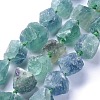Natural Gemstone Fluorite Rough Nuggets Bead Strands G-E219-08A-1