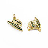 Brass Micro Pave Cubic Zirconia Pendants KK-T004-106G-01-3