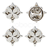 20Pcs Flower Alloy Rhinestone Lapel Pin Backs for Backpack Clothes JEWB-FH0002-72P-1