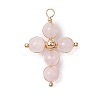Natural Rose Quartz Pendants PALLOY-JF02885-03-1